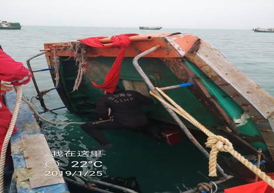 昌江海尾渔船搜救现场